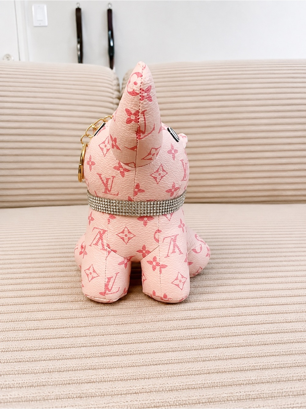 Pink Monogram Elephant Charm with Crystal Collar - Picture 4 of 6
